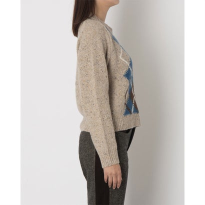 ヴァンソン・エ・ミレイユ Vincent et Mireille WOMEN'S SLEEVE PULLOVER ARGYLE （ベージュ）｜詳細画像