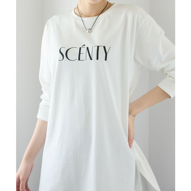 【長袖】ひんやり＆さらり綿混チュニックTシャツ （ホワイトロゴ／長袖）