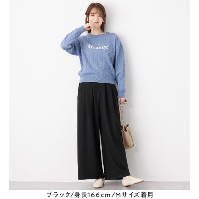 【蓄熱保温】裏ファー美脚ワイドパンツ｜詳細画像
