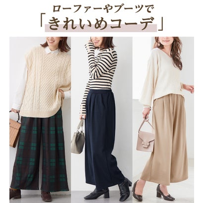 【蓄熱保温】裏ファー美脚ワイドパンツ｜詳細画像