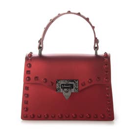 ファッショナブルなワンカラースタッズ付きバッグ ショルダーバッグ Sサイズ レディースバッグ VA023-RED （RED）