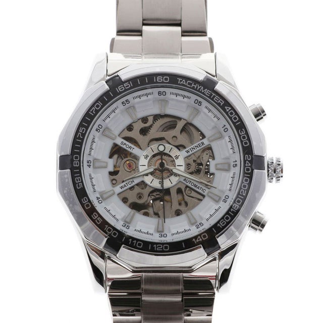 
                    自動巻き腕時計 機械式腕時計 重厚なビッグケース スケルトン シンプル  ATW025-WHT （WHT）