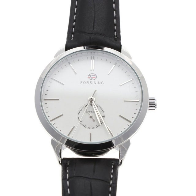 
                    自動巻き腕時計 機械式腕時計 上品 シンプル きれいめ クラシック レザーベルト 手巻き時計 ATW032-SVWH （SVWH）