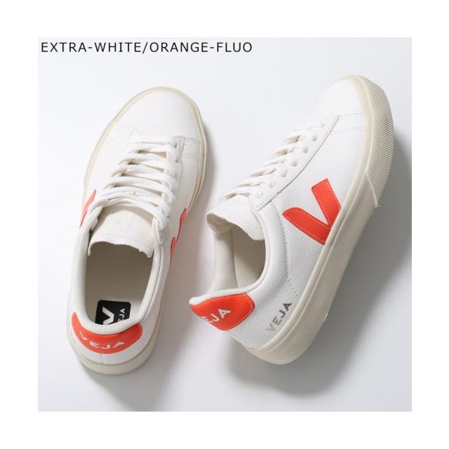ローカット スニーカー CAMPO レザー （EXTRA-WHITE/ORANGE-FLUO）