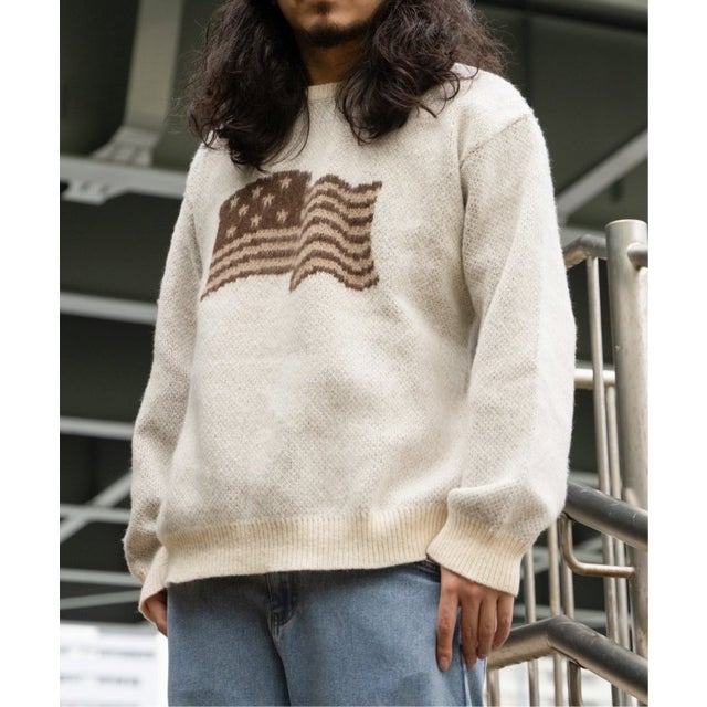 グラフィックモヘアライクニット （オフホワイト）