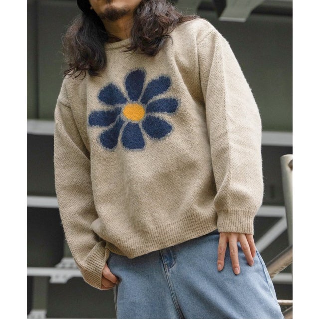 グラフィックモヘアライクニット （ベージュ）