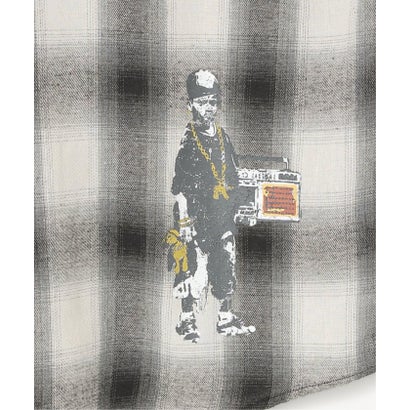 Banksy Check Shirt （ホワイト）｜詳細画像