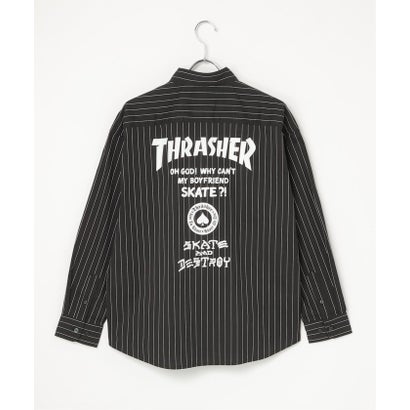THRASHERストライプシャツ （グレー）｜詳細画像