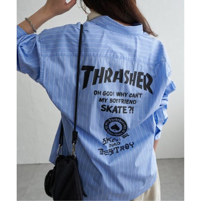 THRASHERストライプシャツ （グレー）｜詳細画像