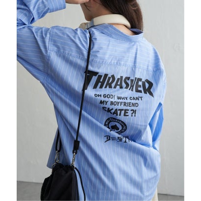 THRASHERストライプシャツ （グレー）｜詳細画像