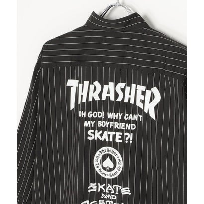 THRASHERストライプシャツ （グレー）｜詳細画像