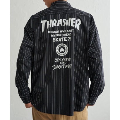 THRASHERストライプシャツ （グレー）｜詳細画像