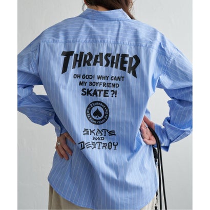 THRASHERストライプシャツ （グレー）｜詳細画像