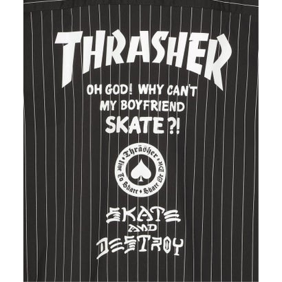 THRASHERストライプシャツ （ブラック）｜詳細画像