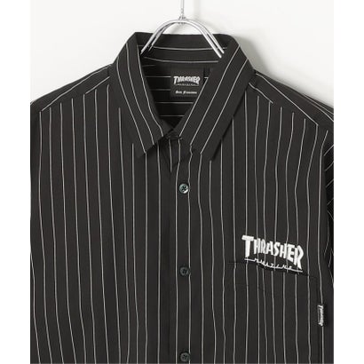 THRASHERストライプシャツ （ブラック）｜詳細画像
