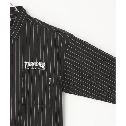 THRASHERストライプシャツ （ブラック）｜詳細画像