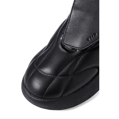 COW LEATHER PUFFER CLEAT TRAINER （Black）｜詳細画像