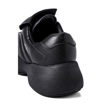 COW LEATHER PUFFER CLEAT TRAINER （Black）｜詳細画像