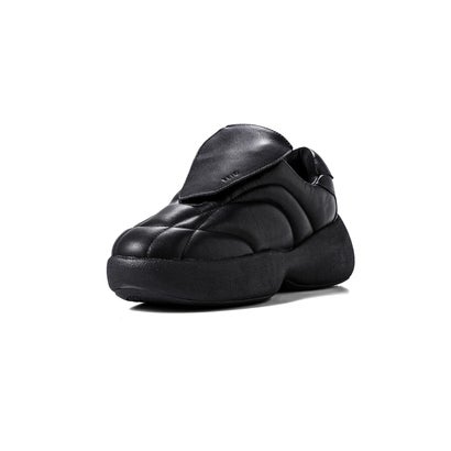 COW LEATHER PUFFER CLEAT TRAINER （Black）｜詳細画像