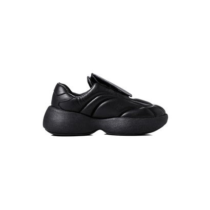COW LEATHER PUFFER CLEAT TRAINER （Black）｜詳細画像