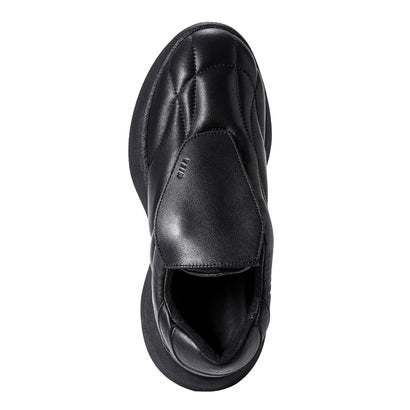 COW LEATHER PUFFER CLEAT TRAINER （Black）｜詳細画像