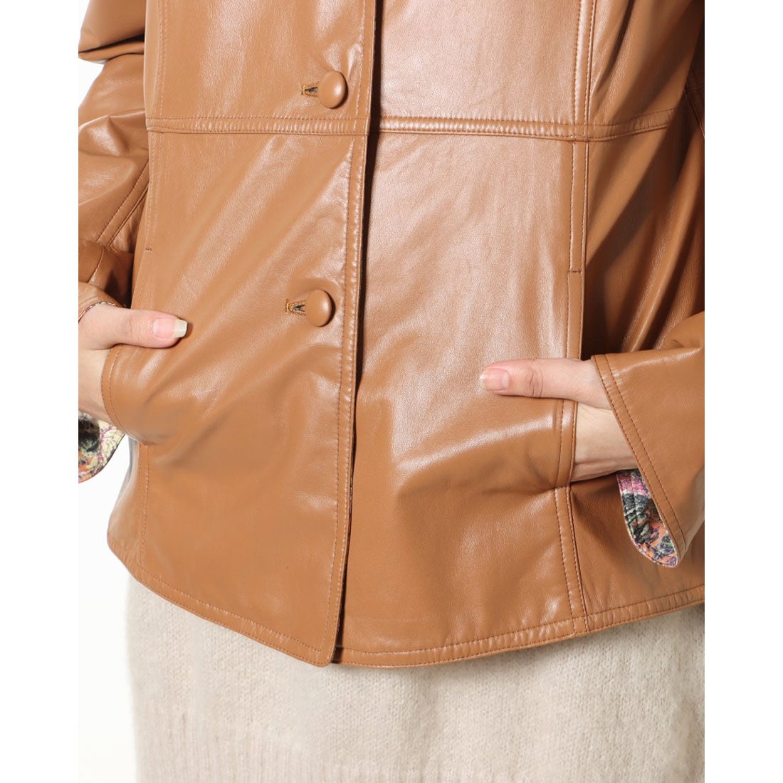 ベスジョーヤ VESGIOIA レザーリバーシブルジャケット （キャメル） -ファッション通販 FASHION WALKER