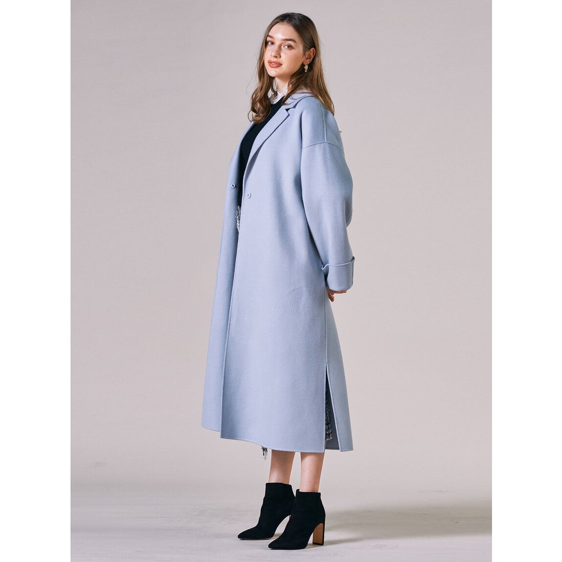 ビアッジョブルー Viaggio Blu SP140リバーシャルム加工ロングコート 