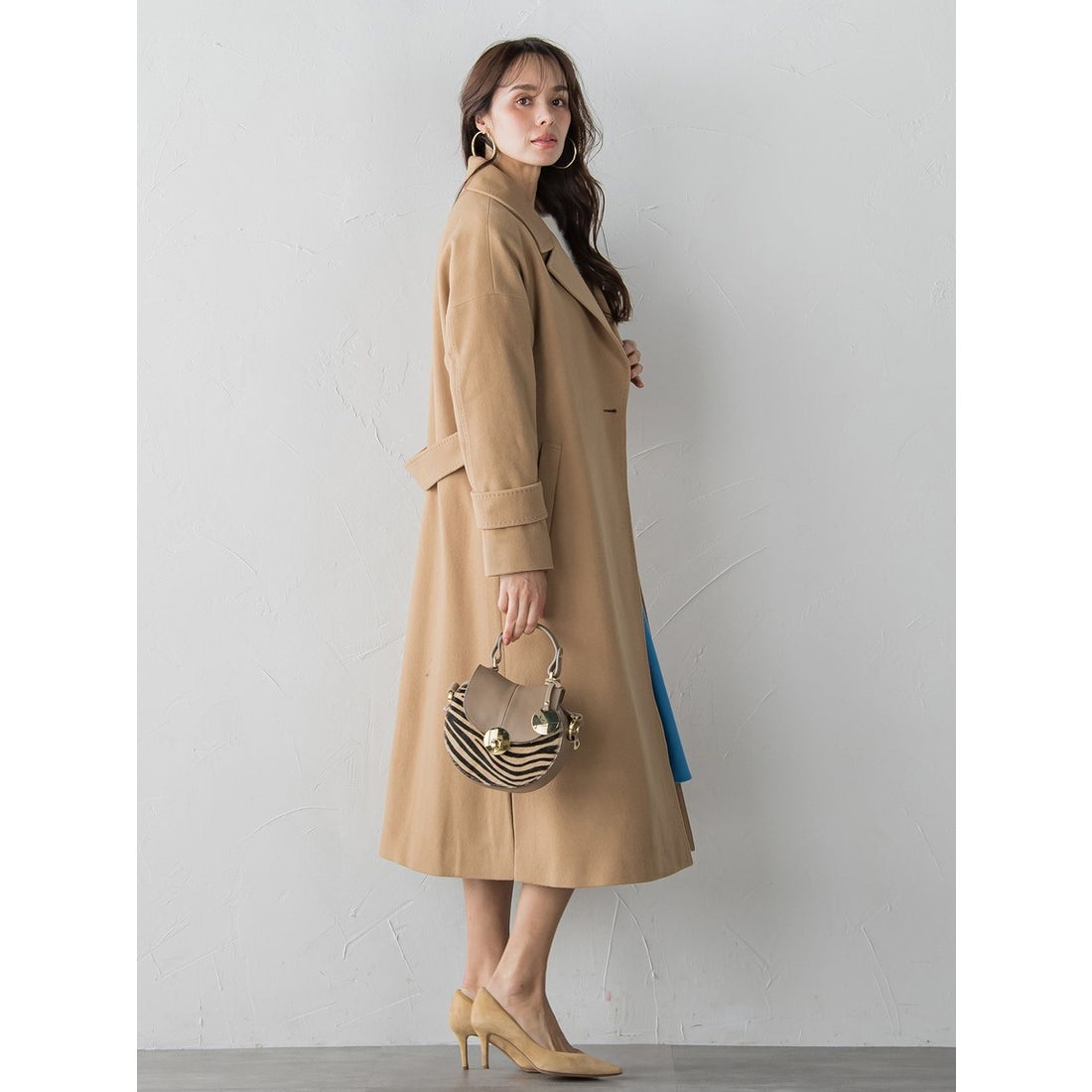 ビアッジョブルー Viaggio Blu SP140Jackalロングコート （キャメル 