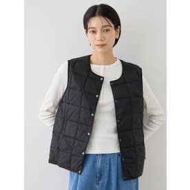 【TAION】ベーシッククルーネックボタン インナーダウンベスト （ブラック）