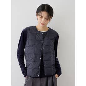 【TAION】ベーシッククルーネックボタン インナーダウンベスト （ネイビー）