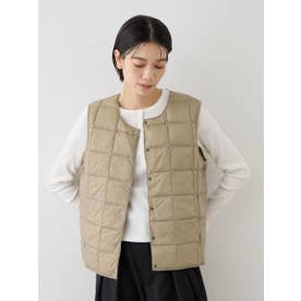【TAION】ベーシッククルーネックボタン インナーダウンベスト （ベージュ）