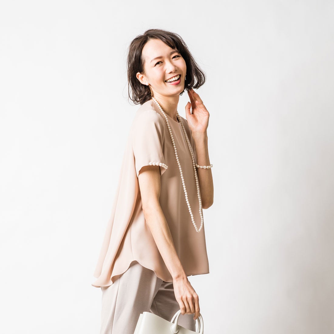 ヴィリーナ VIRINA ポーリーンパールトップス （スモークピンク 