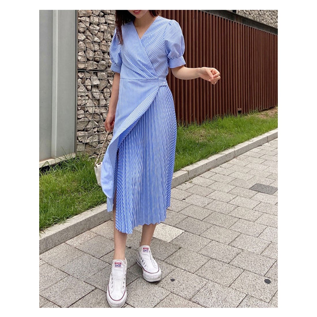 ビビッドレディ VIVIDLADY ワンピース レディース 夏 半袖 ストライプ