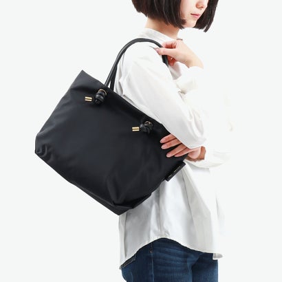 正規品 トートバッグ レディース ファスナー付き バッグ トート 軽量 軽い ブランド おしゃれ 撥水 肩掛け 日本製 B5 BIANCA ノットハンドルナイロントートバッグ Mサイズ V-2175 （dbeige×azzurro）｜詳細画像