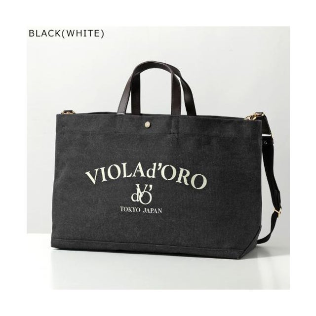 トートバッグ CANVAS BAG BIANCA V-2316 （BLACK(WHITE)/ブラック）