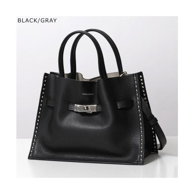 ハンドバッグ MIRO V-8993 ショルダーバッグ （BLACK/GRAY）