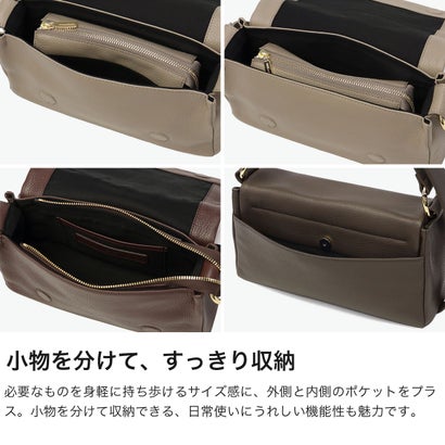 ヴィオラドーロ VIOLAd'ORO 正規品 ボディバッグ レディース ブランド レザー 牛革 肩かけ 斜めがけ エレガント おしゃれ 小さめ コンパクト ショルダー TRERO イタリアンレザーボディバッグ V-1645 （ブラック）｜詳細画像