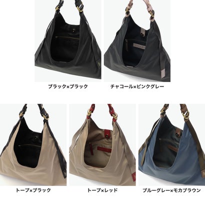 正規品 トートバッグ レディース ブランド ナイロン 手持ち 肩かけ 斜めがけ おしゃれ 大容量 ワンショルダー A4 BIANCA テープショルダー ワンショルダーバッグ V-2315 （トープ×ブラック）｜詳細画像