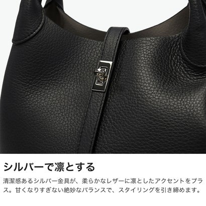 正規品 トートバッグ レディース ブランド レザー 牛革 手持ち 肩かけ 斜めがけ バケツ型 おしゃれ 小型 高級感 2WAY TRERO イタリアンダブルフェイスレザーベルトトート V-1641 （ライトトープ×ブラック）｜詳細画像