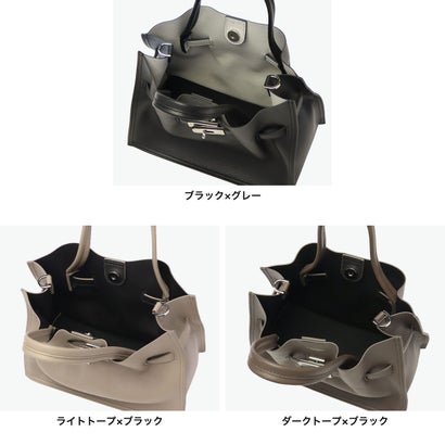 正規品 トートバッグ レディース ブランド レザー 牛革 手持ち 肩かけ 斜めがけ エレガント おしゃれ 小さめ 2WAY A5 TRERO イタリアンWフェイスレザートートバッグ V-1639 （ダークトープ×ブラック）｜詳細画像