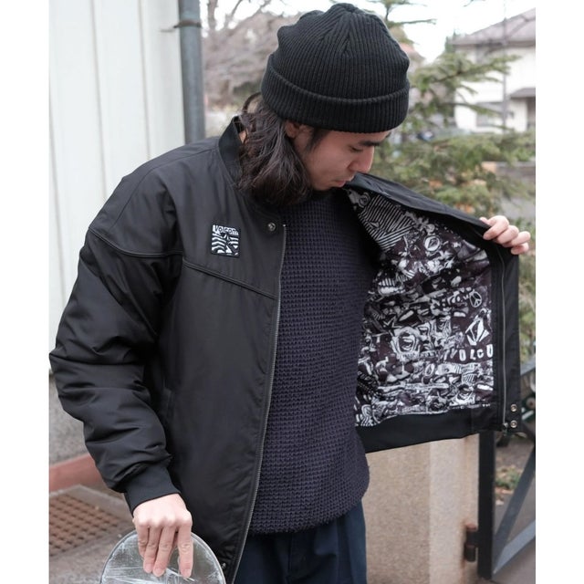 ブルゾン メンズ 中綿 ロゴ ダービージャケット BG052750 （BLK）