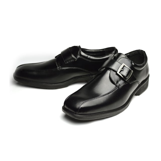 
                    ビジネスシューズ メンズ 紳士靴 革靴 ビジネススニーカー ウォーキング コンフォート 軽量 幅広 モンクストラップ （ブラック）