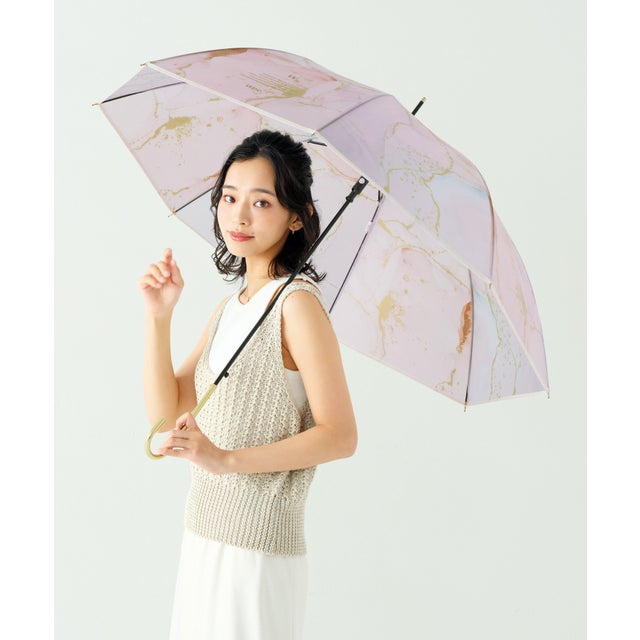 ビニール傘 雨傘 長傘 レディース 女性 ジャンプ傘 長く使える 丈夫 通勤 通学 おしゃれ かわいい 彼女 母 母の日 プレゼント ギフト 誕生日 クリスマス プチギフト【Wpc.】 インクアートアンブレラ (ピンク)
