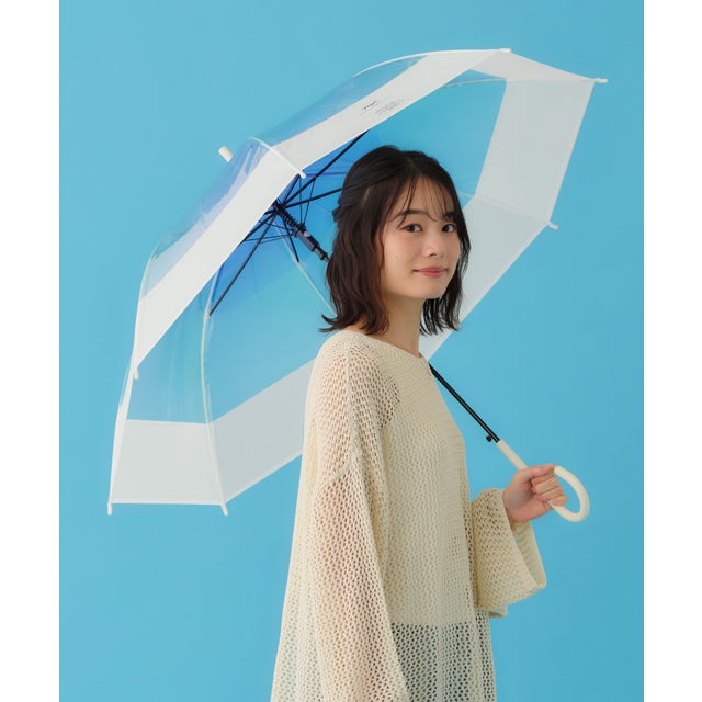 ビニール傘 雨傘 長傘 レディース 女性 長く使える 丈夫 通勤 通学 おしゃれ かわいい 彼女 母 母の日 プレゼント ギフト 誕生日 クリスマス プチギフト【Wpc.】 切り継ぎグラデーション (ブルー)