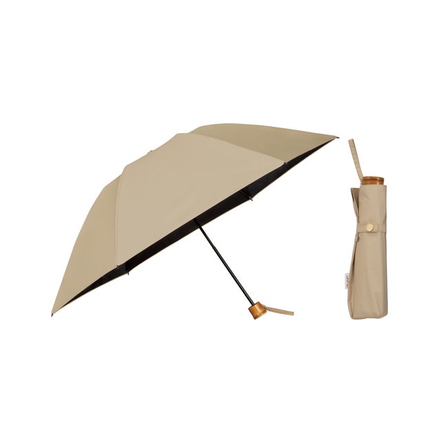 【Wpc.】最強の日傘 UVO（ウーボ）CALM 3段折 55cm 大きい 完全遮光 遮熱 晴雨兼用 折りたたみ傘 （ライトブラウン）