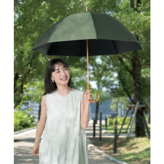 晴雨兼用 最強の日傘 長傘 レディース 女性 完全遮光 無地 シンプル 大きめ 大きい 大判 日焼け対策 UV対策 彼女 母 母の日 おしゃれ かわいい 誕生日 クリスマス プレゼント ギフト【Wpc.UVO】 CALM PARASOL long8K無地 (グリーン)