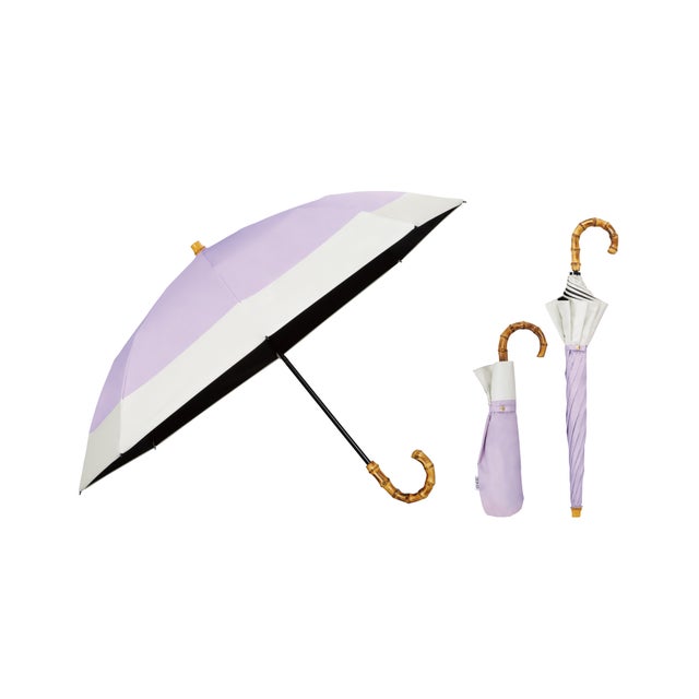 【公式限定】晴雨兼用 最強の日傘 折りたたみ レディース 女性 日焼け対策 UV対策 折り畳み傘 彼女 母 母の日 おしゃれ かわいい 誕生日 クリスマス プレゼント ギフト【Wpc.UVO】 PARASOL2段折 切り継ぎmini (切り継ぎ/ラベンダー×オフ)