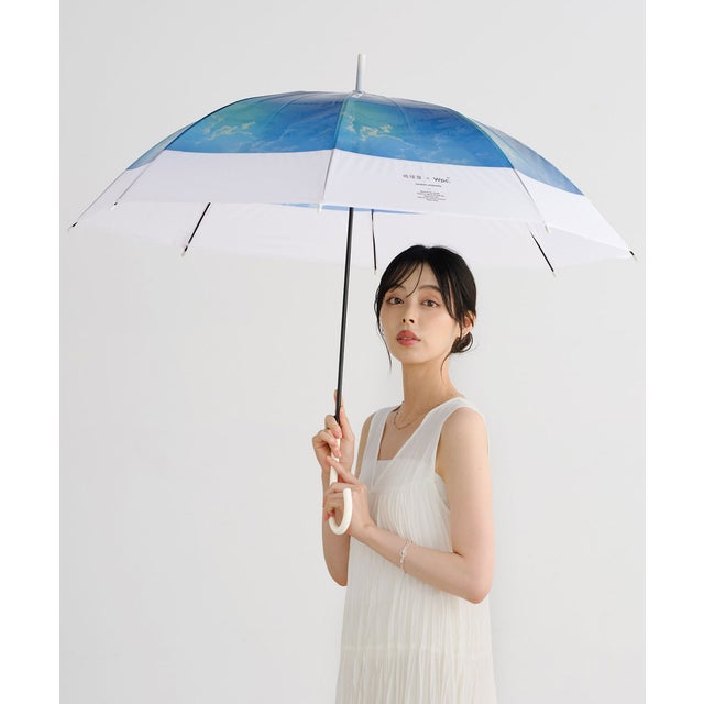 地球屋 ビニール傘 雨傘 長傘 レディース 女性 ジャンプ傘 長く使える 丈夫 通勤 通学 おしゃれ かわいい 彼女 母 母の日 プレゼント ギフト 誕生日 クリスマス プチギフト【Wpc.】 空色アンブレラミッドナイト (ネイビー)