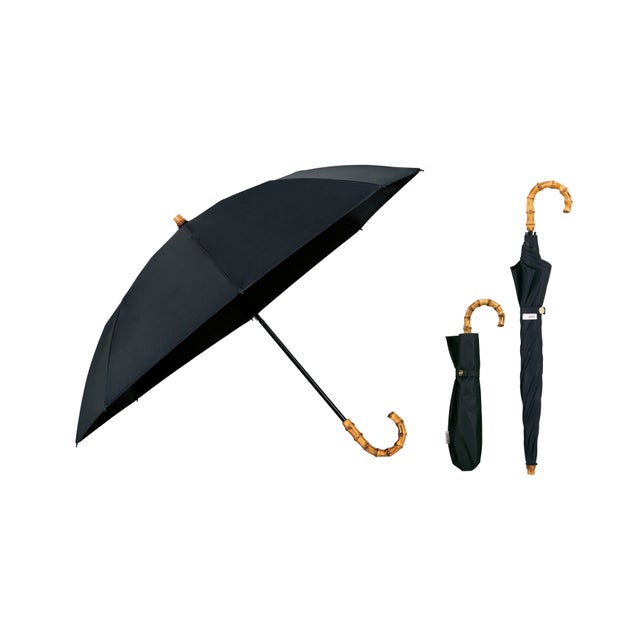 最強の日傘 UVO(ウーボ) 2段折 CALM 50cm 完全遮光100％ 遮熱 UVカット 晴雨兼用 2WAY 長折兼用 レディース 折りたたみ傘 上品 おしゃれ（ブラック）【Wpc.】