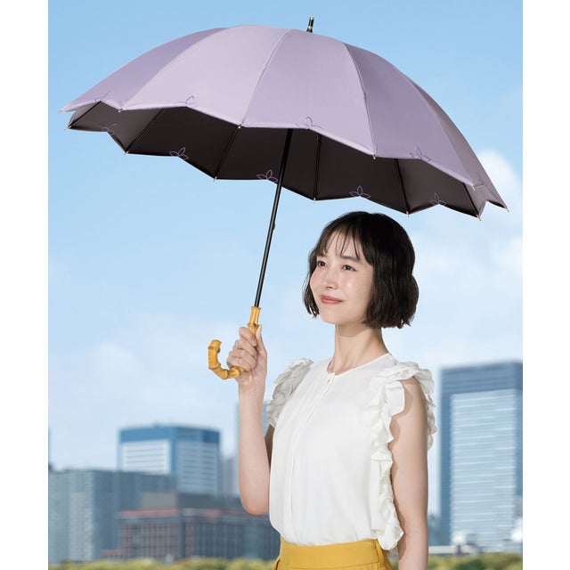 【公式限定】晴雨兼用 最強の日傘 長傘 レディース 女性 12本骨 多骨 完全遮光 耐風 大きめ 大きい 大判 日焼け対策 UV対策 彼女 母 母の日 おしゃれ かわいい 誕生日 クリスマス プレゼント ギフト【Wpc.UVO】 PARASOL long12K 刺繍スカラップ (刺繍スカラップ/ラベンダー)